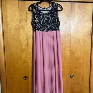 Pink lace maxi dress
